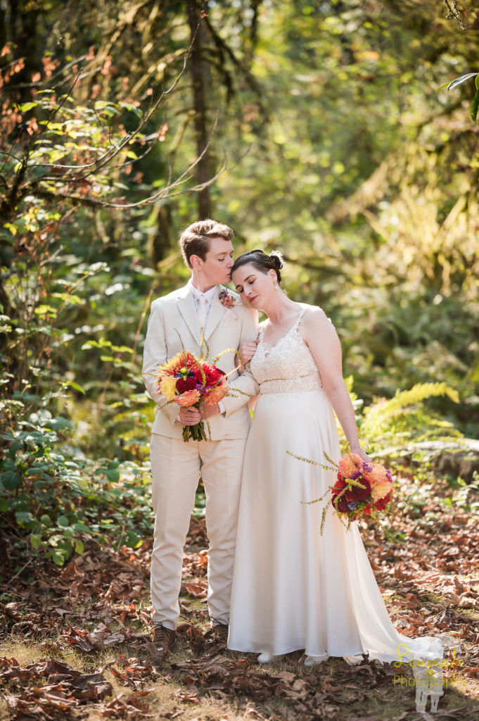 Sunny day portraits at Manchester State park wedding