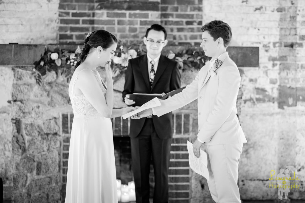 Romantic vows at Manchester State park wedding