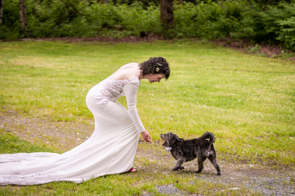 Bride and dog 